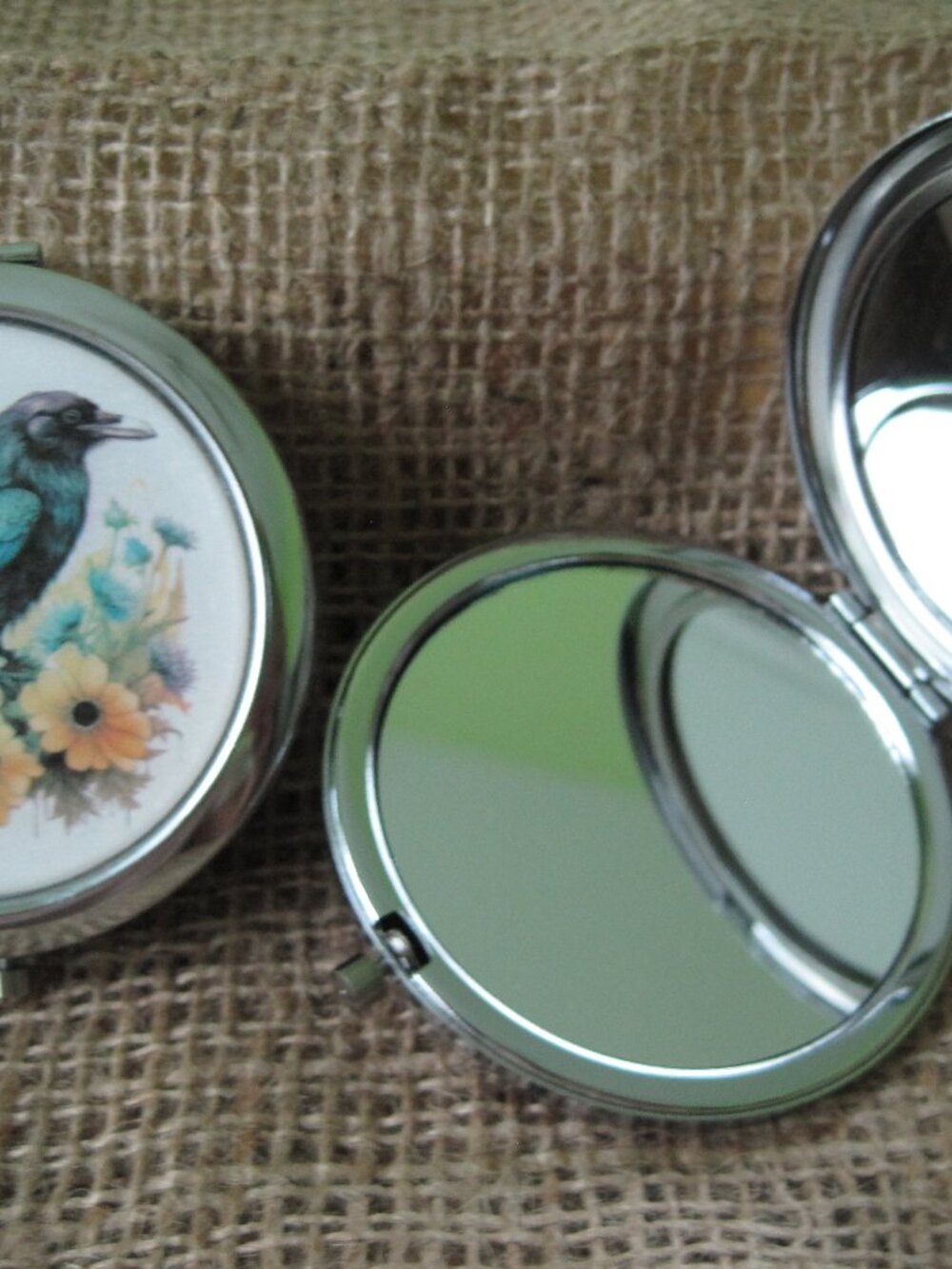 Cute Raven Themed Compact/Pocket Mirror